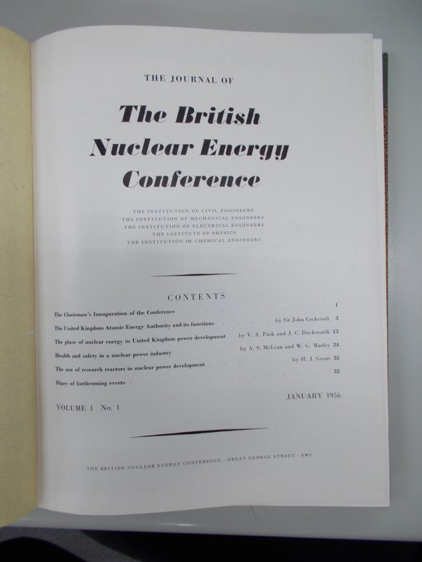 The Journal of British Nuclear Energy Conference, Volume 1 (1956)