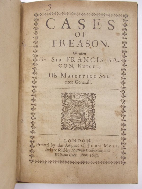 Cases of Treason. London, John More, 1641.
