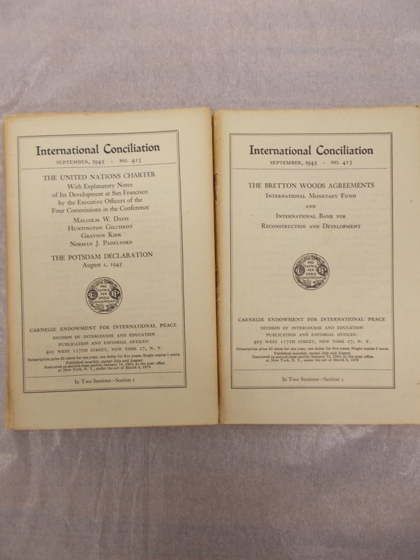 The United Nations Charter, with explanatory notes. New York, Carnegie Endowment for International Peace, 1945.