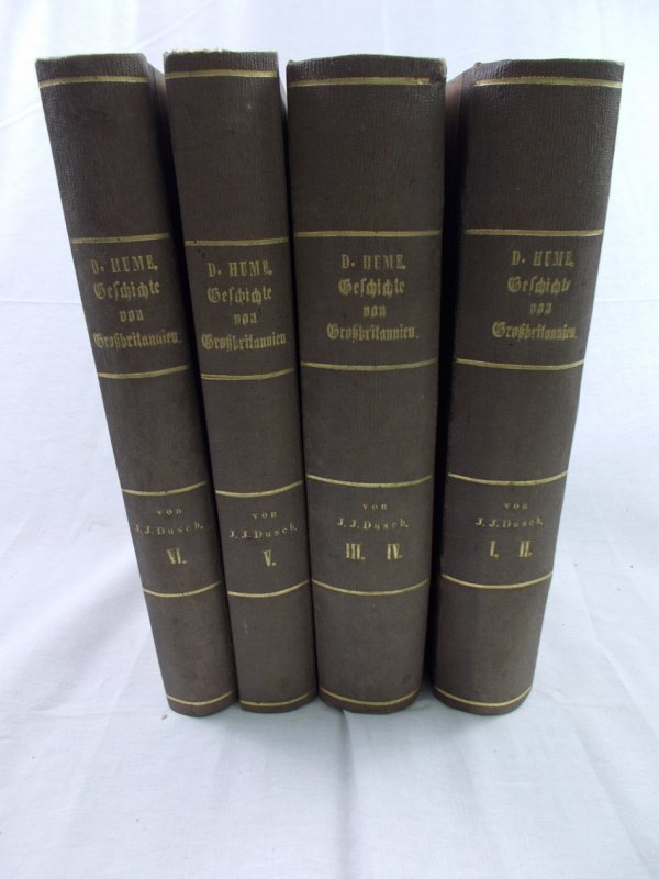 Geschichte von Grossbritannien, I-II, 1762-63. 2 Bde./Geschichte von England, I-IV, 1767-71. 4 Bde. in 2. All 6 vols. in 4. Breslau/Leipzig, J. E. Meyer, 1762-71.