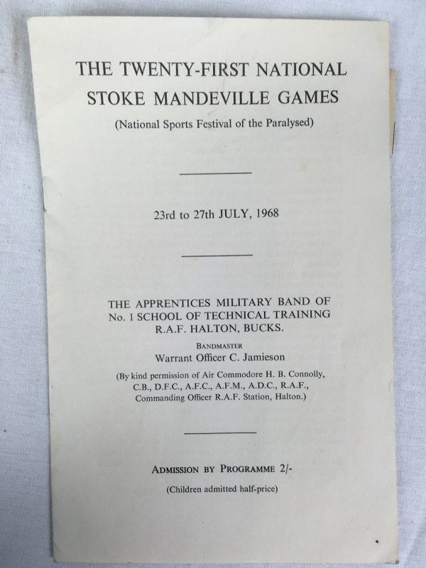 The Twenty-First National Stoke Mandeville Games (National Sports Festival of the Paralysed). 23rd to 27th July, 1968.