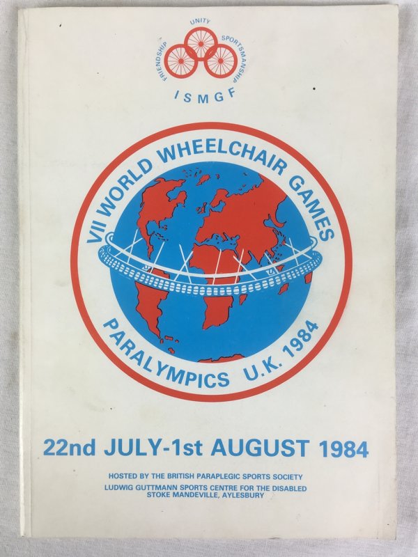 VII World Wheelchair Games, Paralympics U. K. 1984. 22nd July - 1st August 1984. Hosted by the British Paraplegic Sports Society, Ludwig Guttmann Sports Centre for the Disabled Stoke Mandeville, Aylesbury, 1984..