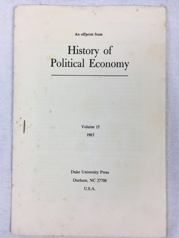 Turgot's Place in the History of Economic Thought: a bicentenary estimate. Durham, NC, Duke University Press, 1983.