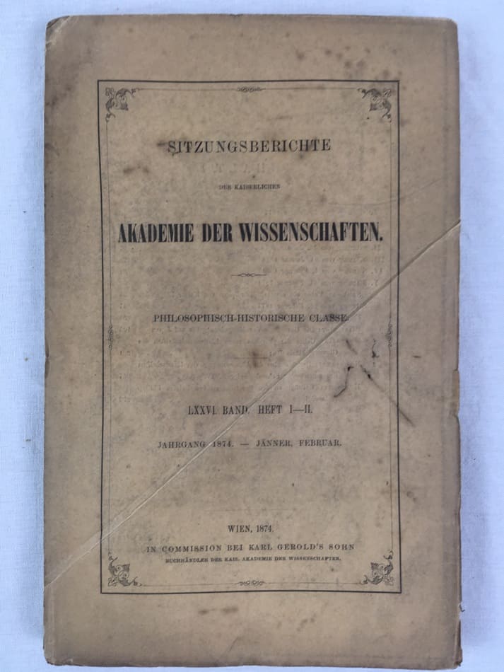 Die Geschichte der Mongolenangriffe auf Japan, Sitzungsberichte der Kaiserlichen Akademie der Wissenschaften Philosophisch-Historische Classe. LXXVI. Band. Heft I-II. Jahrgang 1874 - Jaenner, Februar. Wien, 1874.